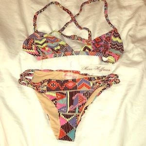 Mara Hoffman braided print bikini size L NWT